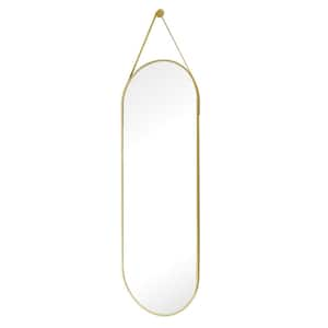 HOMLUX Oval Wall Mounted Framing Mirror 16"x48" in Gold