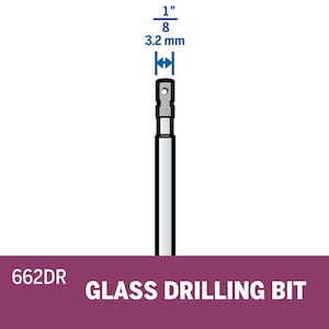 1/8 in. Rotary Tool Glass Drill Bit for Glass, Ceramic Wall Tile, Glass Block, Glass Bottles, and Jewelry