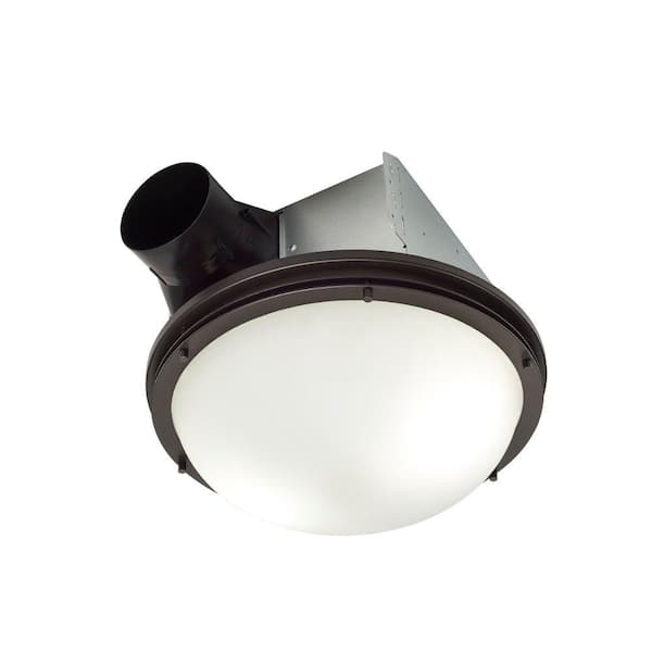 Broan-NuTone InVent Decorative Oil-Rubbed Bronze 80 CFM Ceiling Installation Bathroom Exhaust Fan with Light and White Globe