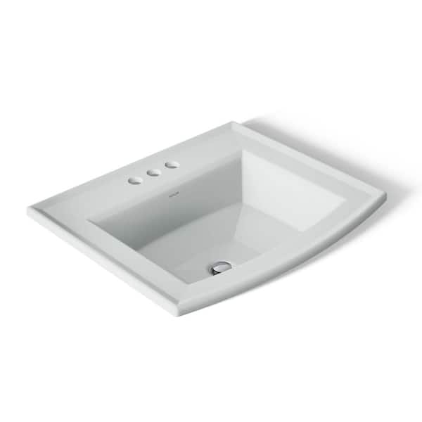 Archer 22.6 in. x 12.56 in. Drop-In Bathroom Sink in Ice Grey Vitreous China