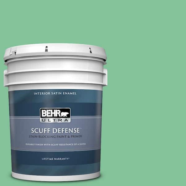 BEHR ULTRA 5 gal. #P410-4 Willow Hedge Extra Durable Satin Enamel Interior Paint & Primer