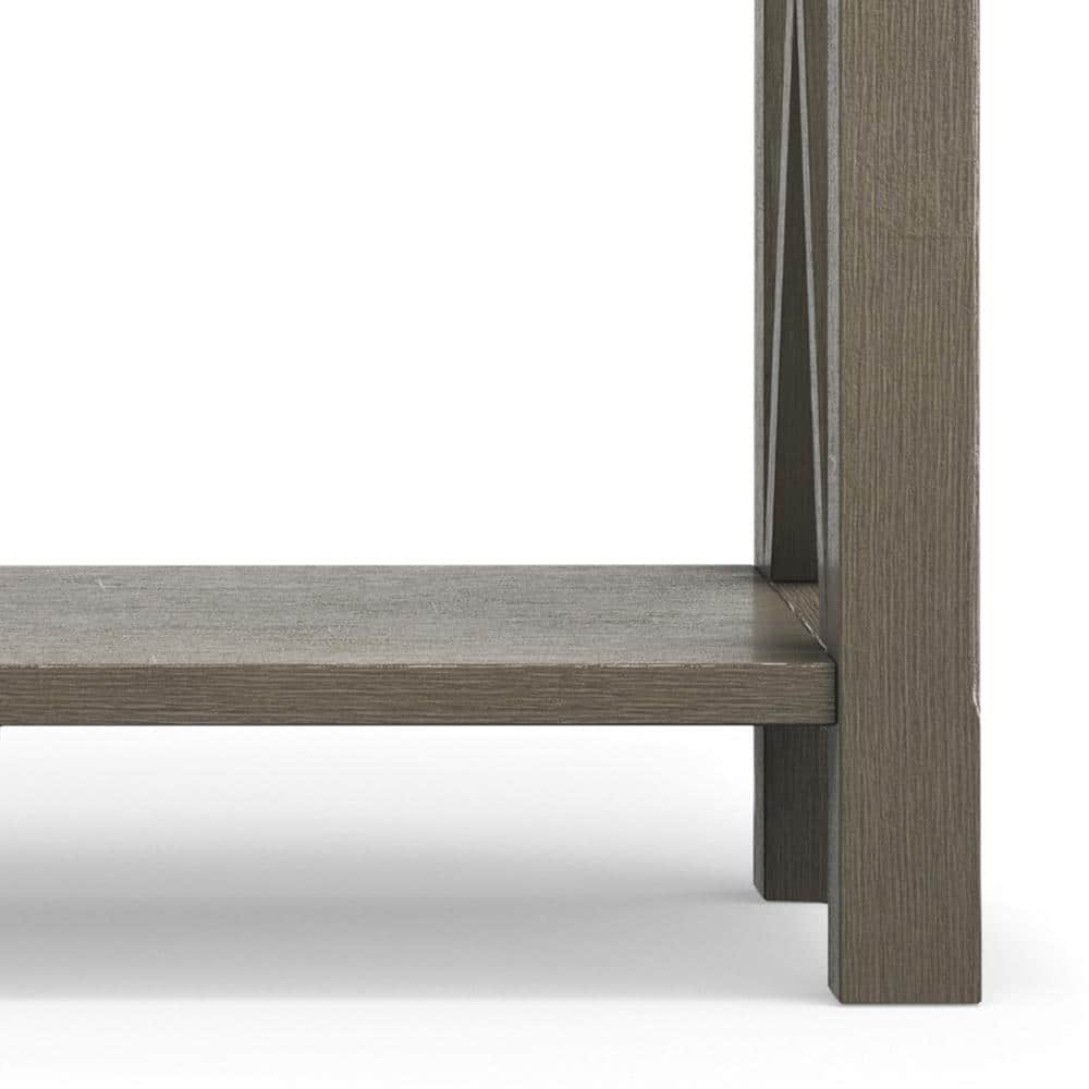 Contemporary Farmhouse Gray Wood Console Table with Storage
