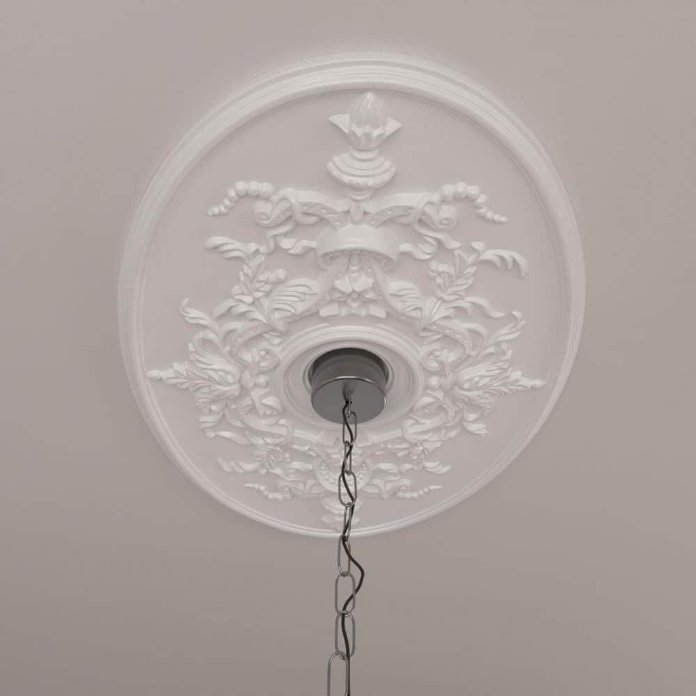 Alexa Primed White Polyurethane Ceiling Medallion