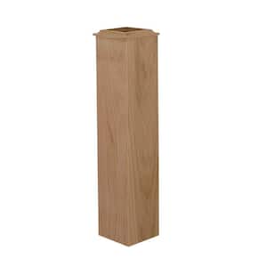 Stair Parts 4077 24 in. x 5in. Unfinished Poplar Base Sleeve Newel Post for Stair Remodel