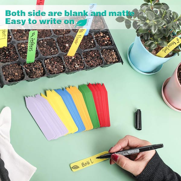 Phewnyzo 300-Pieces Multicolor PVC Plant Labels for Garden
