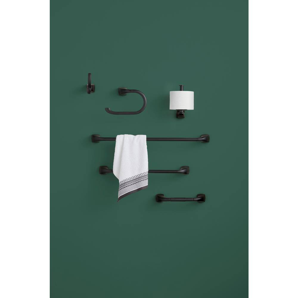 Matte Black Wall-Mounted Single Post Toilet Paper Holder