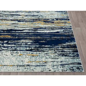 Laguna Blue 5 ft. 3 in. x 7 ft. 6 in. Abstract Polypropylene Area Rug