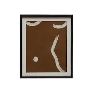 "Abstract Design" Wood Framed Glass Home Wall Art Print 23.6 in. x 19.6 in.