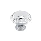 Bolzano Collection 1-9/16 in. (40 mm) Crystal and Chrome Contemporary Cabinet Knob