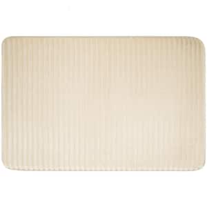 Roswell 17 in. x 24 in. Papyrus Beige Polyester Machine Washable Bath Mat