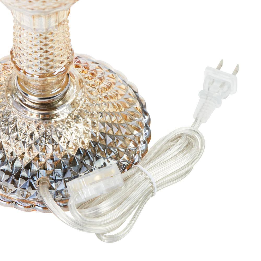 Tegan 24" Champagne Metal and Glass Table Lamp