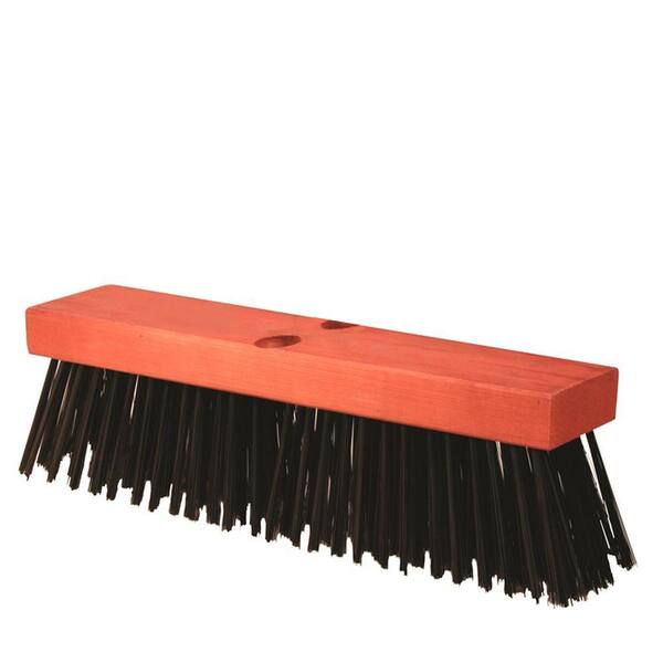 Kraft Tool Co. 16 in. Black Steel Concrete Finish Broom-Wood Block