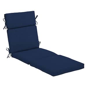 22 in. x 77 in. Outdoor Chaise Lounge Cushion in Sapphire Blue Leala