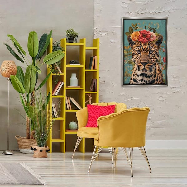 Stupell Industries Floral Crown Wild Cheetah by LSR Design Studio