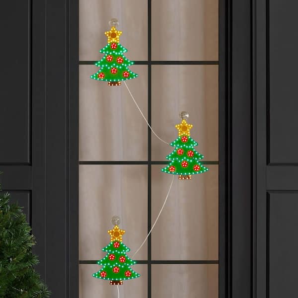 10 in Twinkling LED Christmas Trees - 3 Pack L4
