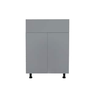 Radiance 36 in. W x 24 in. D x 34.50 in. H Ready to Assemble Slab Base Kitchen Cabinet in Matte Grey