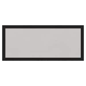 Grace Brushed Metallic Black Narrow Framed Grey Corkboard 32 in. x 14 in Bulletin Board Memo Board