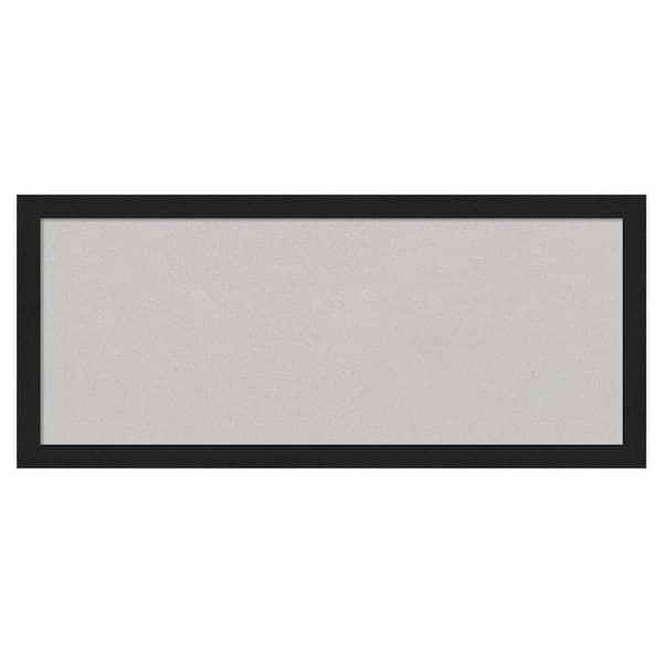 Amanti Art Grace Brushed Metallic Black Narrow Framed Grey Corkboard 32 ...