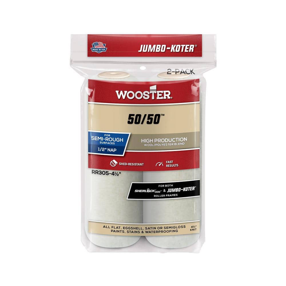 4-1/2 in. x 1/2 in. Jumbo-Koter 50/50 Lambswool/Polyester Knit Roller Cover (2-Pack) price history on PriceWatchPro