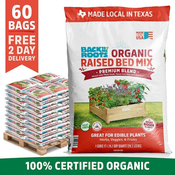 Back to the Roots Organic Texas Bulk Raised Bed Soil Pallet (60 1 cu. ft. Bags)