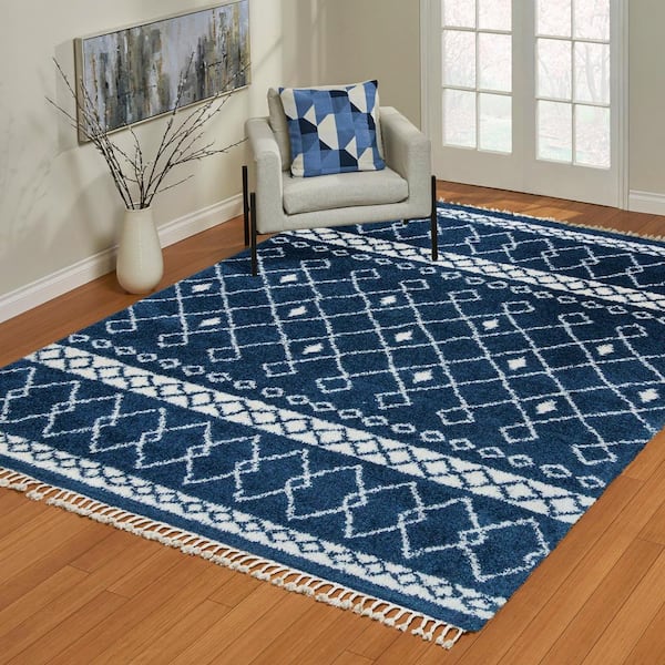 Scanda Yanni Charcoal 5 ft. x 7 ft. Center Motif Indoor Area Rug
