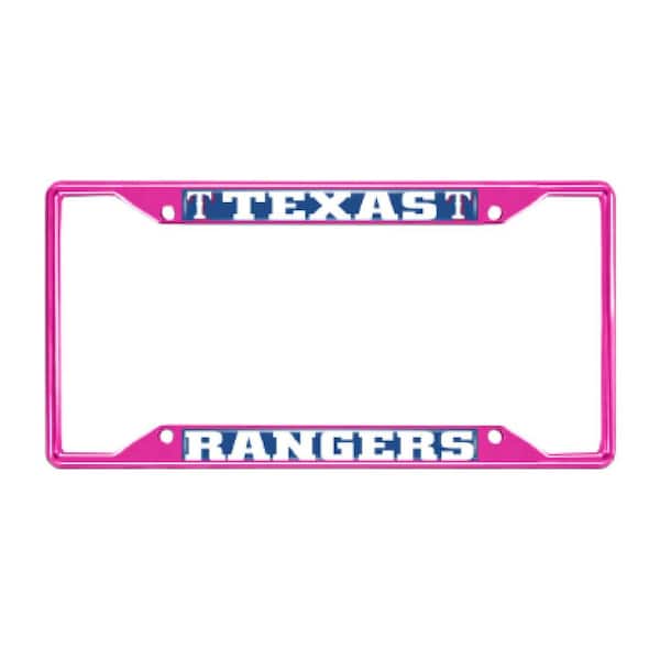 FANMATS Universal Fit MLB - Texas Rangers License Plate Frame - Pink