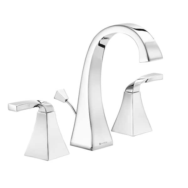 Glacier Bay Leary Curve 8 In Widespread Double Handle High Arc Bathroom Faucet In Polished 2476