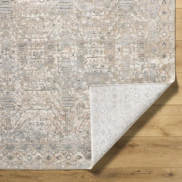 Poetry Tan Traditional Botanical 5 ft. 3 in. x 5 ft. 3 in. Area Rug