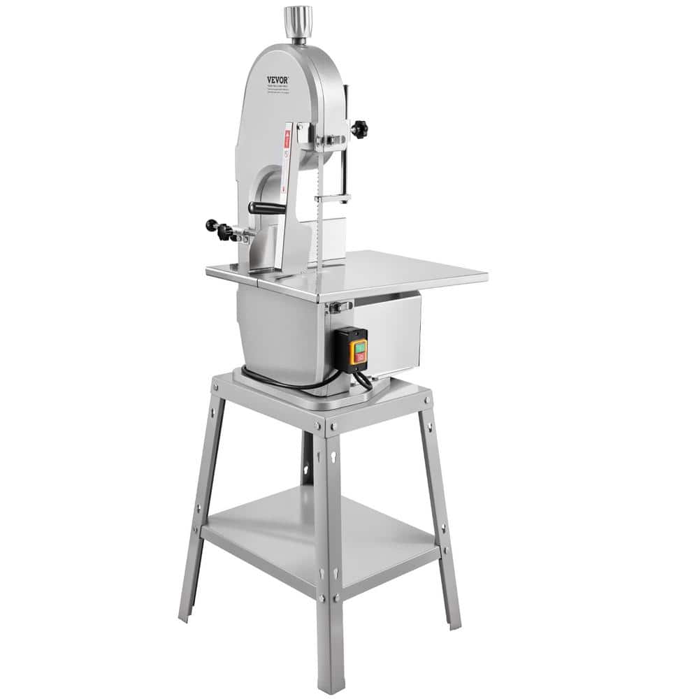 Electric Meat Saw, 850-Watts Stainless Vertical Cutter, 19.1 in. L x 15 in. W Workbench, 7.09 in. Cutting Thickness