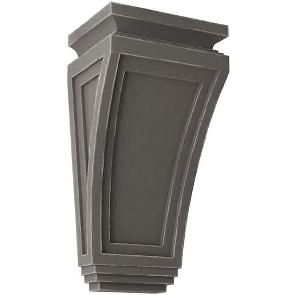 Ekena Millwork 6 in. x 12 in. x 4-3/4 in. Reclaimed Grey Arts and Crafts Wood Vintage Decor Corbel