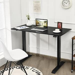 48 in. Black Electric Sit to Stand Desk Adjustable Standing Workstation Desk with Black Tabletop