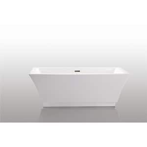 67.3 in. Acrylic Class Flatbottom Non-Whirlpool Bathtub in White