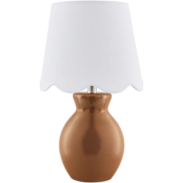 Livabliss Stella Diminuta Tan/White Cottage 15.75 in. Indoor Accent Table Lamp