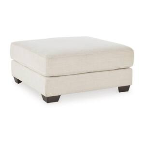 Beige and Black Polyester Square Accent Ottoman