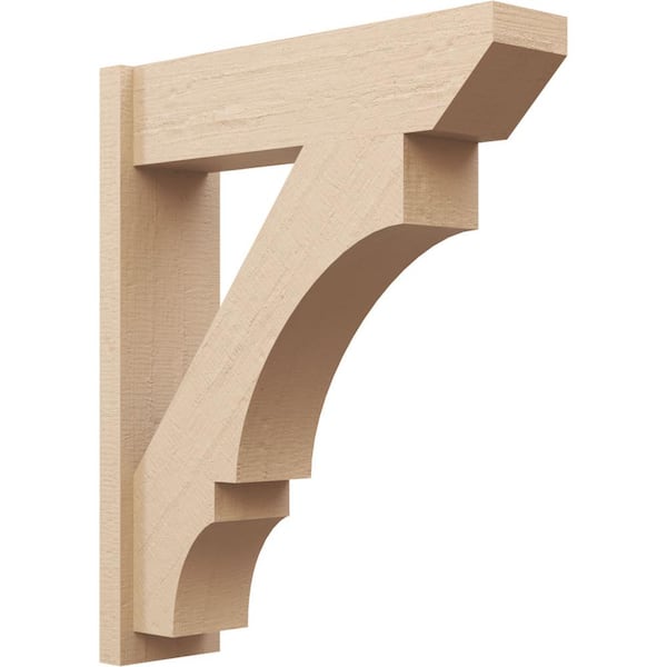 Ekena Millwork 8 in. x 36 in. x 30 in. Balboa Slat Rough Cedar Woodgrain Timberthane Polyurethane Outlooker, Primed Tan