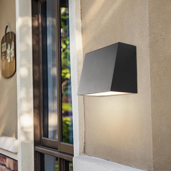 8 in. W Wall Mount Wall Sconces LED Step Lights Decorative Black Lighting Barn for Indoor Outdoor Porches Entryways