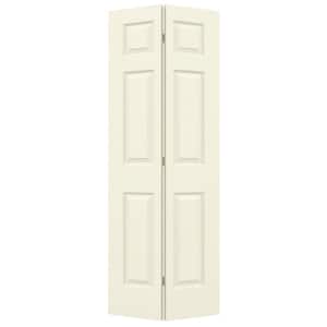 36 in. x 80 in. Colonist Vanilla Painted Textured Molded Composite Hollow Core Closet Bi-fold Door