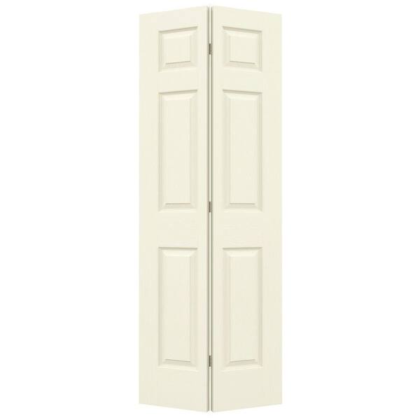 JELD-WEN 36 in. x 80 in. Colonist Vanilla Painted Textured Molded Composite Hollow Core Closet Bi-fold Door