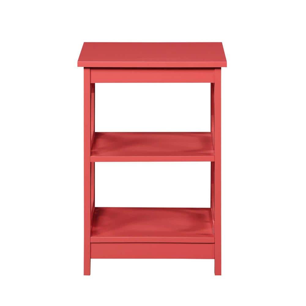 Coral Contemporary Omega End Table with Geometric Cut-Outs