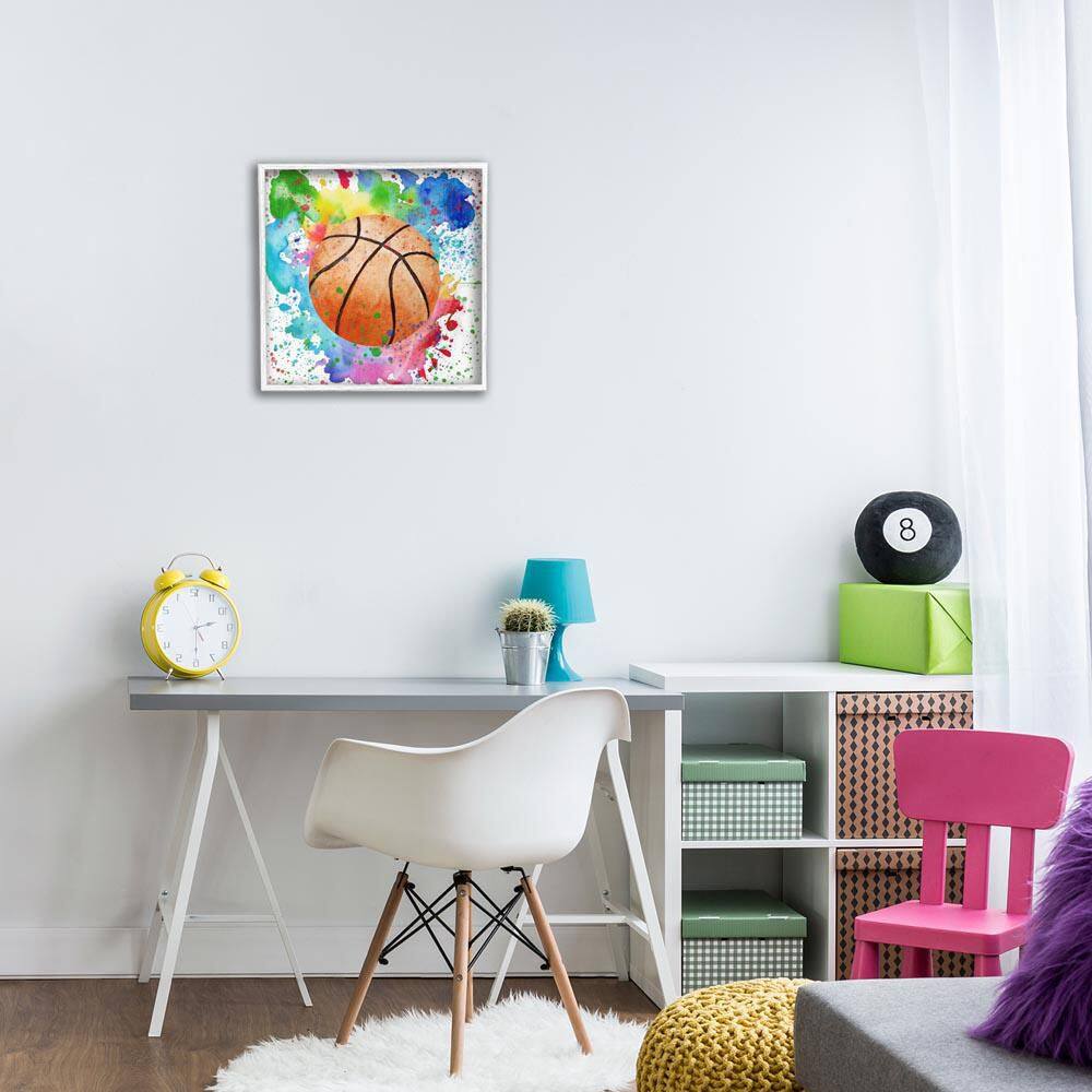 UPC 199235168637 product image for Basketball with Bright Splash by Kim Allen White Framed Sports Giclee Art Print  | upcitemdb.com