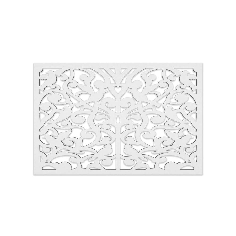 Ginger Dove Landscape 32 in. x 4 ft. White Vinyl Decorative Screen Panel