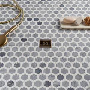 Ambrosia Cardiff Gray & Thassos 12 in. x 12 in. x 10 mm Floor and Wall Marble Tile