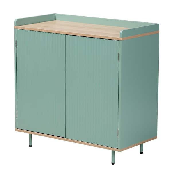 Baxton Studio Tavita Oak Brown and Mint Green Sideboard
