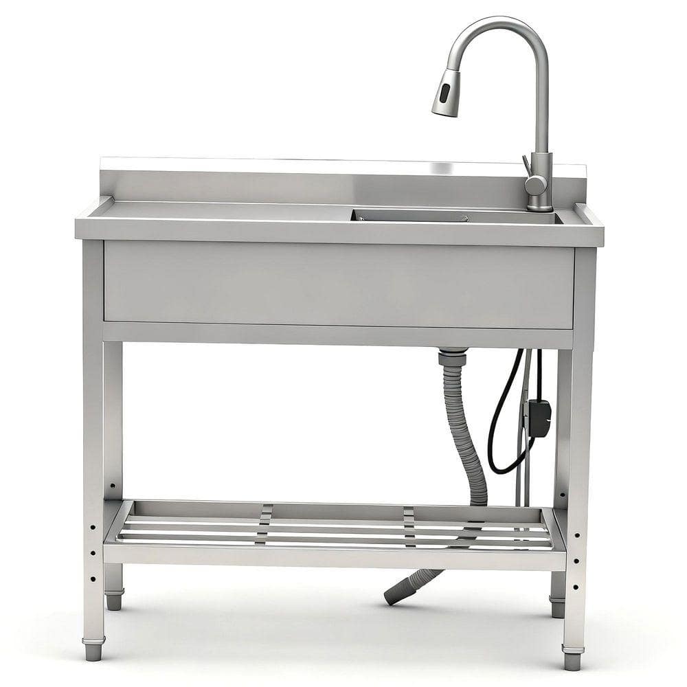 UKISHIRO 20 in. D x 39 in. W Freestanding Laundry/Utility Sink in