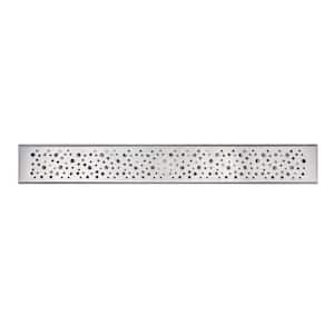 48 in. Linear Stainless Steel Shower Drain with Rain Drop Pattern