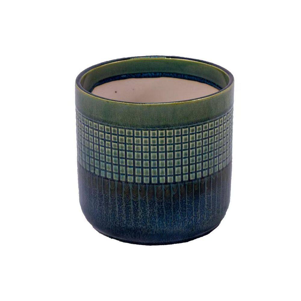 (Set of 3) Modern Green Grid Ceramic Planter for Patio, Garden, Windowsill price history on PriceWatchPro