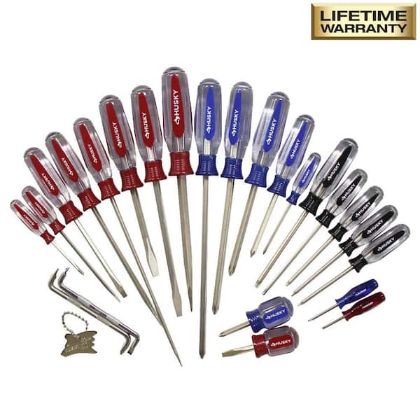 Husky Hard Handled Screwdriver Set (25-Piece)