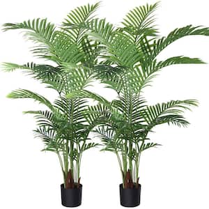 5 ft. Artificial Areca Palm Plant Fake Palm Tree, 2 Pcs