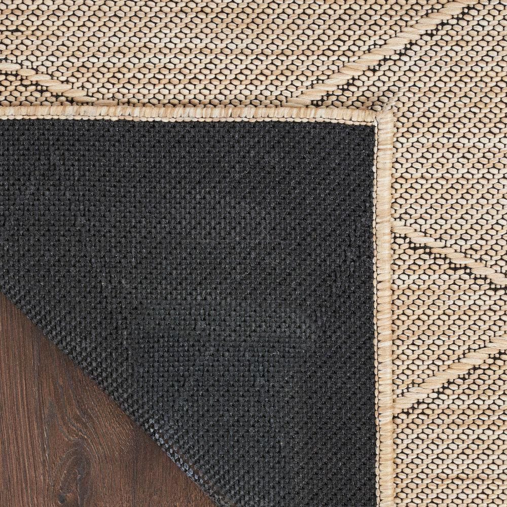 Natural Geometric Polypropylene Non-Slip Runner Rug 2'2" x 8'