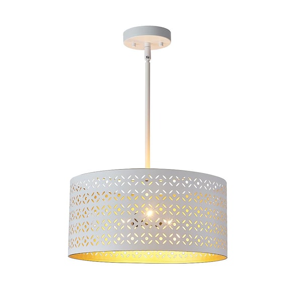 Unbranded Nature Home 15 in. 3-Light White and Gold Ceiling Flush Mount